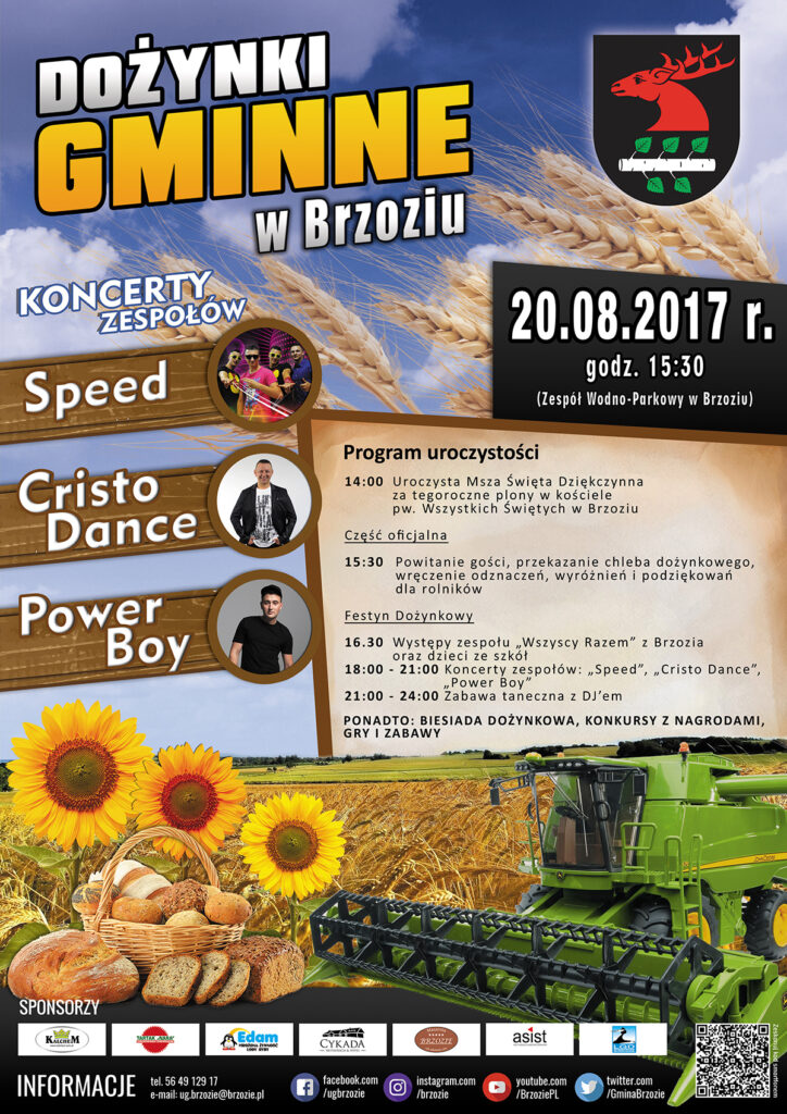 Dożynki Gmine w Brzoziu 2017 - plakat